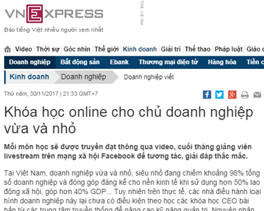 Khóa học online cho chủ doanh nghiệp vừa và nhỏ